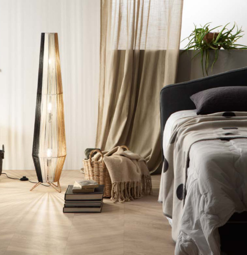 Lume in fili di carta naturali intrecciati nero-marrone-bianco tre misure attacco E27 COCONUT Lume in fili di carta naturali intrecciati nero-marrone-bianco tre misure attacco E27 COCONUT